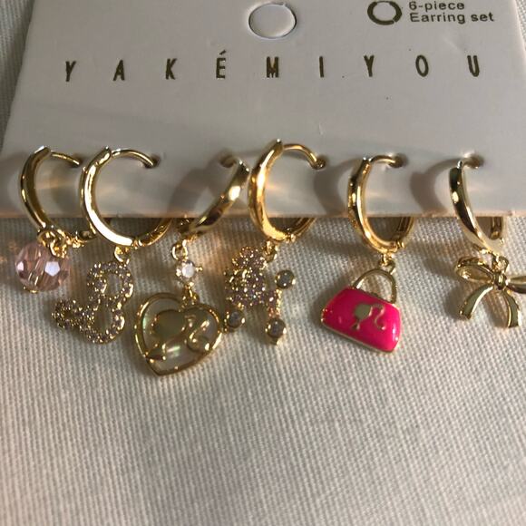 14k Gold Plated collection of 6 Barbie Earrings - Picture 2 of 6